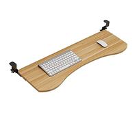 Adjustable Ergonomic Keyboard Tray Under Desk - Sliding Drawer Organizer A-Teak Finish 75x25 cm Perfect for Home Office Gaming Setup Space-Saving Solution Comfort & Efficiency