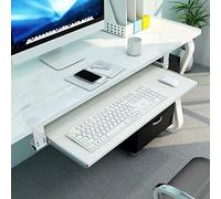 Adjustable Ergonomic Keyboard Tray with Armrests & Mouse Holder - Space-Saving Clamp-On Design for Ultimate Comfort & Productivity in Office Workspace