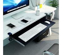 Adjustable Ergonomic Keyboard Tray with Armrests - Under Desk Clamp-On Mouse Support - Space-Saving Office Keyboard Platform for Ultimate Comfort & Productivity