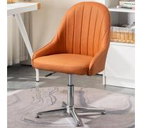 Adjustable Ergonomic Office Chair, Armless Desk Chair No Wheels, Swivel Vanity Chair, Cross Legged, Mid Back, Fabric Padded, Comfortable Computer Task Chair for Home and Work