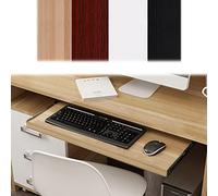 Adjustable Ergonomic Wooden Keyboard Tray Under Desk - Pull-Out Holder with Wrist Rest & Mouse Pad - Supports 25kg - Ideal for Home Office & Gaming Setup