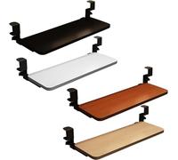 Adjustable Ergonomic Wooden Keyboard Tray Under Desk - Retractable Mouse & Keyboard Platform 52/65/75 x 24 cm - Space-Saving C-Clamp Holder for Optimal Comfort