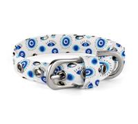 Adjustable Evil Eyes Dog Collar,Comfortable Pet Collar for Small to Medium Dogs