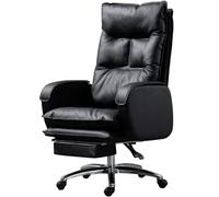 Adjustable Executive Office Chair - Ergonomic Reclining Leather Desk Chair - 90° to 170° Swivel with High Capacity