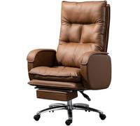 Adjustable Executive Office Chair - Ergonomic Reclining Leather Desk Chair - 90° to 170° Swivel with High Capacity