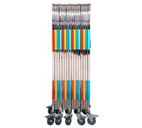 Adjustable Expandable Metal Barricade - Durable Stainless Steel Crowd Control Fence & Mobile Gate (Yellow-Silver, 1.5 x 1m) for Industrial Safety & Event Management