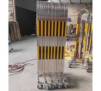 Adjustable Expandable Metal Barricade - Durable Stainless Steel Traffic Barrier Gate (Yellow-Silver, 1.5 x 1m) for Crowd Control, Security, and Industrial Use - Flexible Mobile Solutions