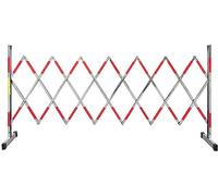 Adjustable Expandable Metal Traffic Barrier - Retractable Stainless Steel Gate with Wheels (1.5x4m) for Portable Outdoor Safety, Crowd Control & Event Management