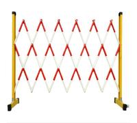 Adjustable Expandable Metal Traffic Fence - Retractable Folding Safety Barrier Portable Red Crowd Control Gate for Industrial Use Size: 120x400cm - Mobile Traffic Management Solution