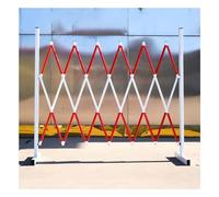 Adjustable Expandable Mobile Barricade - Portable Folding Safety Scissor Barrier Gate, Red/White for Road & Garage, 1.2x5m Outdoor Pedestrian Safety Solution