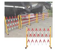 Adjustable Expandable Traffic Bcade, Portable Road Safe Fence with Casters, 11.5x3.9ft le Securi Ber Gate for Construct, Ga, Yellow & Black