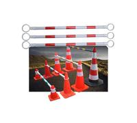 Adjustable Expandable Traffic Control Rods, Flexible Safety Barricades for Road and Parking Management, Set of 10