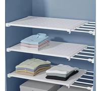 Adjustable Extendable Closet Shelf - Expandable Wardrobe & Storage Divider for Bedrooms/Bathrooms Fits 60-100cm Length 42cm Width - Versatile Cupboard Solution