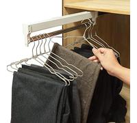 Adjustable Extendable Clothes Rail for Closet, Pull-Out Wardrobe Rod 30-80cm, Space-Saving Clothes Rack, Durable Steel Hanger Rail for Optimal Storage Solutions