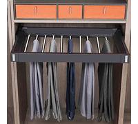 Adjustable Extendable Pant Hangers for Closet Pull-Out Pant Drawer with Damping Slide Rail Closet Storage Shelf for Pants & Scarves (45-120cm) - Space-Saving Organizer