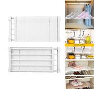 Adjustable Extendable Rack Closet Cupboard Divider Rack Storage Organizer Shelf Easy To Install