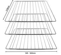 SPARES2GO Stainless Steel Adjustable Width Shelf for Baumatic Oven Cooker (Pack of 3, 310 x 345-565mm)