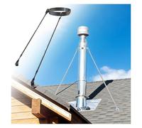 Adjustable Extended Roof Chimney Support Kit, Fits 3" to 10" Stove Pipe Diameters, Heavy-Duty Stainless Steel Construction for Wind & Snow Resistance(7 1/8 inch(181mm) Dia)