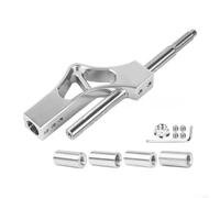 Adjustable Extension Shift Lever with Metal Shift Head for Automobile, Adjustable Length for Custom Driving Comfort and Secure Fit with 3 Screw Design (Silver)