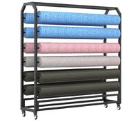 Adjustable Fabric Rack for Textile Roll Storage, Space-Saving Design for Vinyl Spool, Car Wrap Film & Tablecloth, 16 Rods, 175cm Tall, Perfect for Organizing