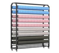 Adjustable Fabric Rack for Textile Roll Storage, Space-Saving Design for Vinyl Spool, Car Wrap Film & Tablecloth, 16 Rods, 175cm Tall, Perfect for Organizing