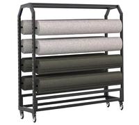Adjustable Fabric Rack - Textile Roll Storage Organizer, Space-Saving Design for Vinyl, Car Wrap Film & Tablecloths, 16 Rods, 175cm Height