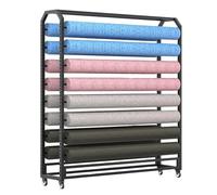 Adjustable Fabric Rack - Textile Roll Storage Organizer, Space-Saving Design for Vinyl, Car Wrap Film & Tablecloths, 16 Rods, 175cm Height