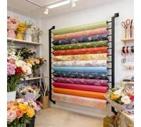 Adjustable Fabric Rack-Vinyl Roll Storage Rack,Wall-Mounted Vinyl Paper Holder with Adjustable Rods,Display Shelf for Showroom, Warehouse & Home,（size_name,12 rods）