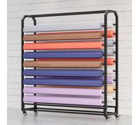 Adjustable Fabric Roll Sto Rack with Wheelsle Vinyl Sample nizer & Display with Hanging Rod for Lar Fabrics Crafts and Supplies