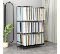 Adjustable Fabric Roll Storage Rack with Wheels Textile Display Stand Material Sample Holder 100cm/39.4in Black Perfect for nizing Fabric Rolls and Samples