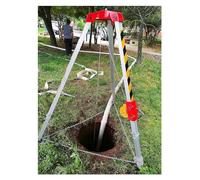 Adjustable Fall Protection Kit, Commercial Aluminum Tripod for Confined Space Rescue, Fire Safety Rope System for Working at Heights, Ideal for Scaffolding and Elevated A