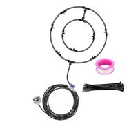 Adjustable Fan Mist Kit - Water Spray Cooler with 6 Removable Nozzles for Outdoor Patio Garden, Portable Humidification System for Summer Heat | Misting Cooling Fans Set with