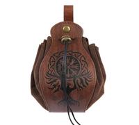 Adjustable Faux Leather Dice Bag - Medieval Vintage Belt Bags, Waist Bag, Drawstring Bag, Exquisite Workmanship, Vintage Leather Bag with Drawstring for Daily Use