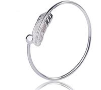Adjustable Feather Bangle Ethnic Elegant charm Opening Cuff Bangle Bracelets Wristband for Women Durable and clever