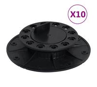 Adjustable Feet Set Black Polypropylene 14.8cm Top 19.8cm Bottom 20-30mm 10pcs