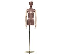 Adjustable Female Mannequin Dress Form for Sewing and Clothing Display, Solid Wood Stand, Blue