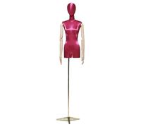Adjustable Female Mannequin Dress Form for Sewing and Clothing Display, Solid Wood Stand, Blue