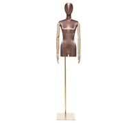 Adjustable Female Mannequin Dress Form for Sewing and Clothing Display, Solid Wood Stand, Blue