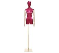 Adjustable Female Mannequin Dress Form for Sewing and Clothing Display, Solid Wood Stand, Blue