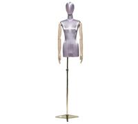 Adjustable Female Mannequin Dress Form for Sewing, Torso with Solid Wood Arm for Clothing Display, Ideal for Tailoring and Fashion Design