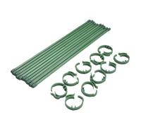 Adjustable Fiberglass Plant Support Stakes 30 Cm or 45 Centimeters Green Flower Support for Phalaenopsis Succulents Hydrangeas - 10-Pack or 20-Pack Having Bracket Clips(45CM 10PCS)