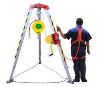 Adjustable Fire Rescue Tripod with Self-Locking Mechanism & 1179 kg Winch - Ideal for Hoisting in Tight Spaces Fall Safety Equipment for Emergency Operations