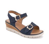 Adjustable Fit Cushioned Sandals - Navy Size 5