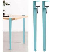 Adjustable Fit Table Clamp Legs,2pcs Removable DIY Iron Table Legs,Metal Furniture Legs,F-Shape Dining Desk Legs,for Coffee Table,Bench,Furniture Console,No Punching Design (71cm,Blue)