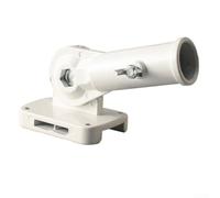 Adjustable Flag Pole Holder, 180° Rotating Aluminum Alloy Wall Mount Bracket, Rust-Proof No-Tools Installation for Garden Camping Boat, Fits 1-Inch Poles(White)