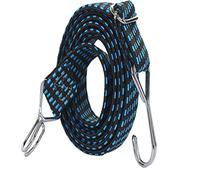 Adjustable Flat Bungee Cords with Hooks, 3m Extra Long Elastic Rope, Premium Tie Down Straps for Bike, Motorcycle, Caravan, Luggage, Cargo, Surfboard, Kayak