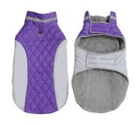 Adjustable Fleece Warm Dog Jacket With D-Ring Outdoor Waterproof Reflective Cold-Proof Labrador Bulldog Sheepdog Coat.,Purple,3XL