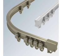 Adjustable Flexible Curtain Track with Silent Rollers - 2m/6.6ft Champagne Color for Ceiling/Wall Mount - Ideal for Bay Windows & Versatile Room Dividers