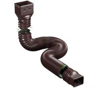 Adjustable Flexible Downspout Extender with Curved S Bend Shape for Efficient Drainage, Extends from 21 to 60 Inches to Fit Standard 2x3 and 3x4 Inch Drain for TILE Sizes(brown)