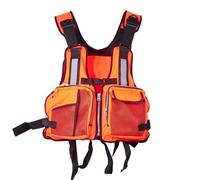 Adjustable Float Jacket with Whistle and Reflective Strips, Float Jacket for Fishing, Kayaking, Surfing, and Boating Water Sports(Orange)